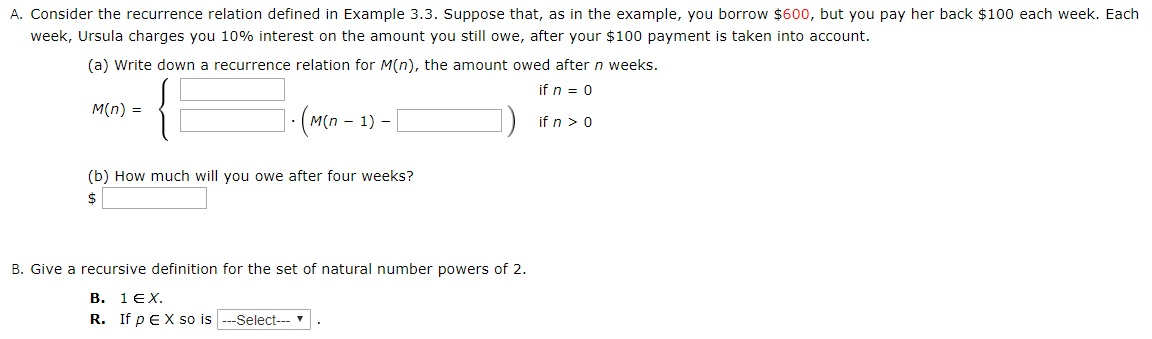 Recurrence relation for binary search image