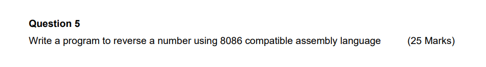 Solved Question 5 Write a program to reverse a number using | Chegg.com