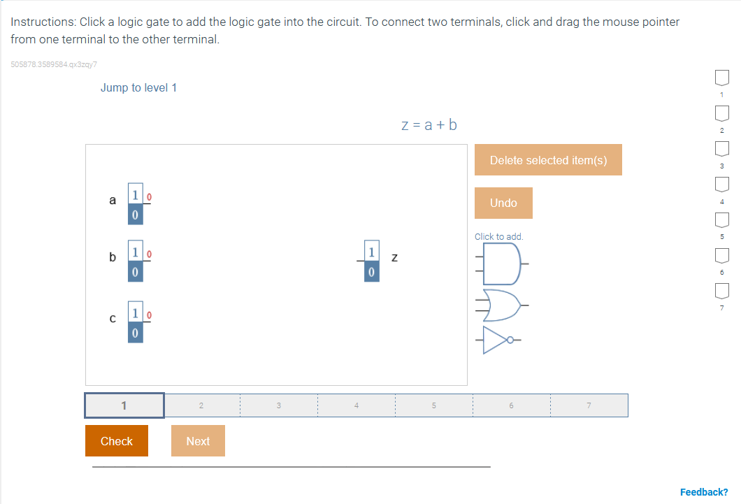 Solved Istructions: Click a logic gate to add the logic gate 