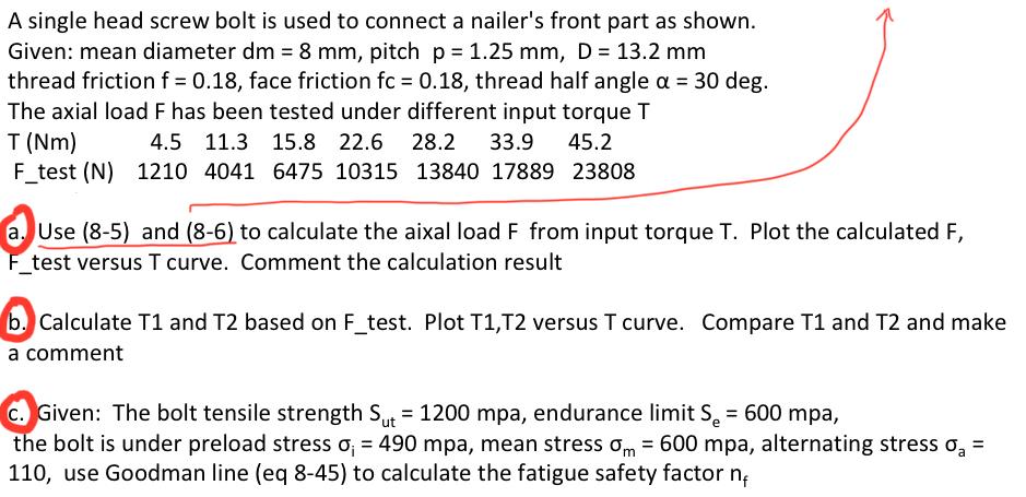 Solved The press shown for Prob. 8-5 has a rated load of