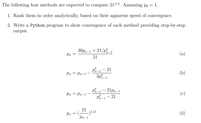 PYTHON!!!!!! The following four methods are | Chegg.com
