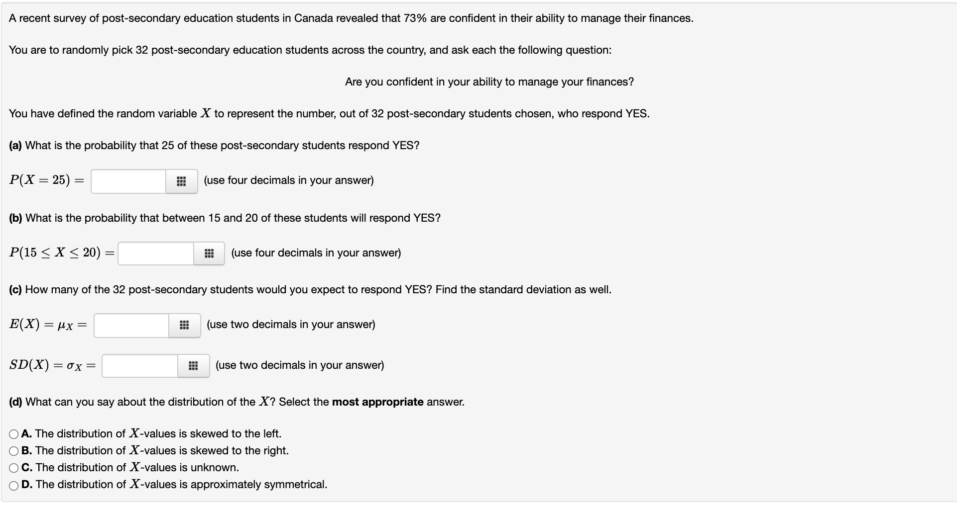 post secondary education survey questions