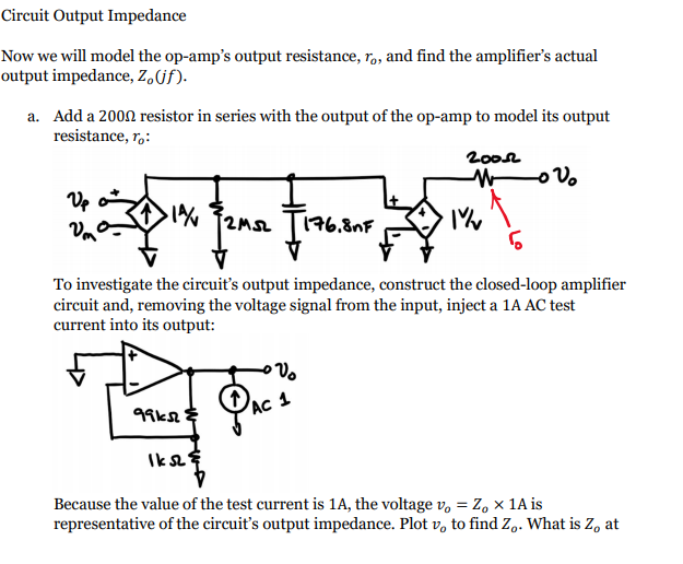 Solved Circuit Output Impedance Now we will model the