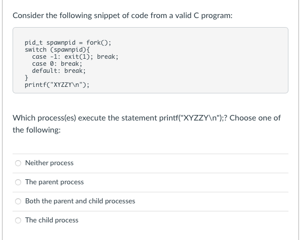 Solved Consider the following snippet of code from a valid C | Chegg.com