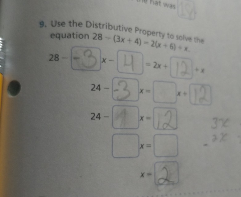 Solved Ute Hat Was 9. Use The Distributive Property To Solve | Chegg.com