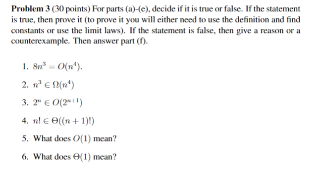 Solved Problem 3 (30 ﻿points) ﻿For parts (a)-(e), ﻿decide if | Chegg.com