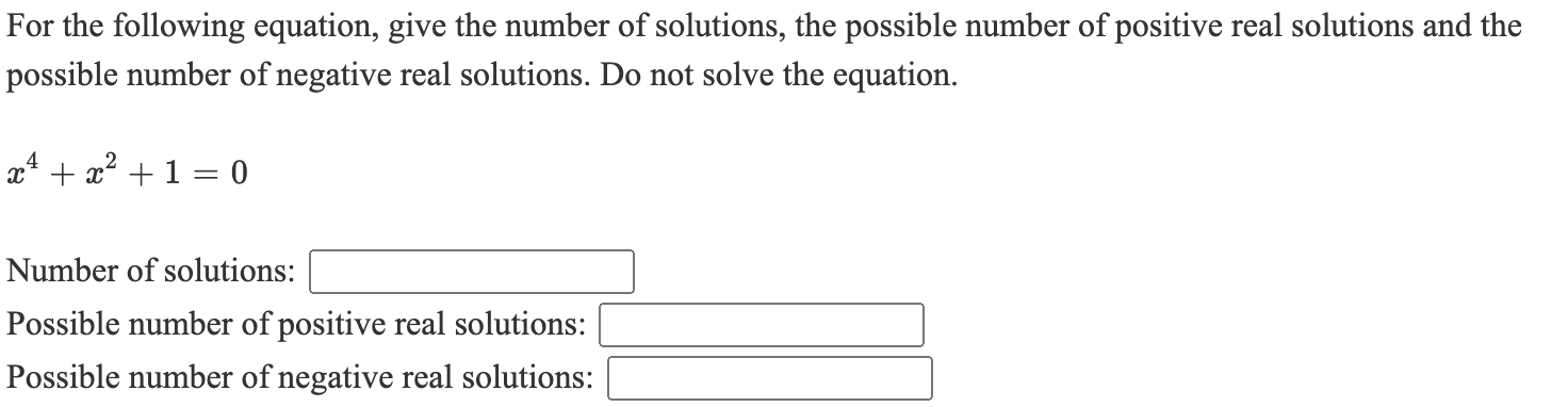 Solved For the following equation, give the number of | Chegg.com