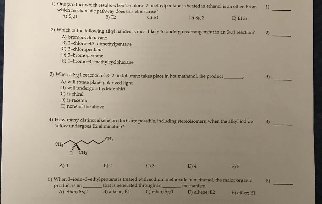 Solved 1) One product which results when | Chegg.com
