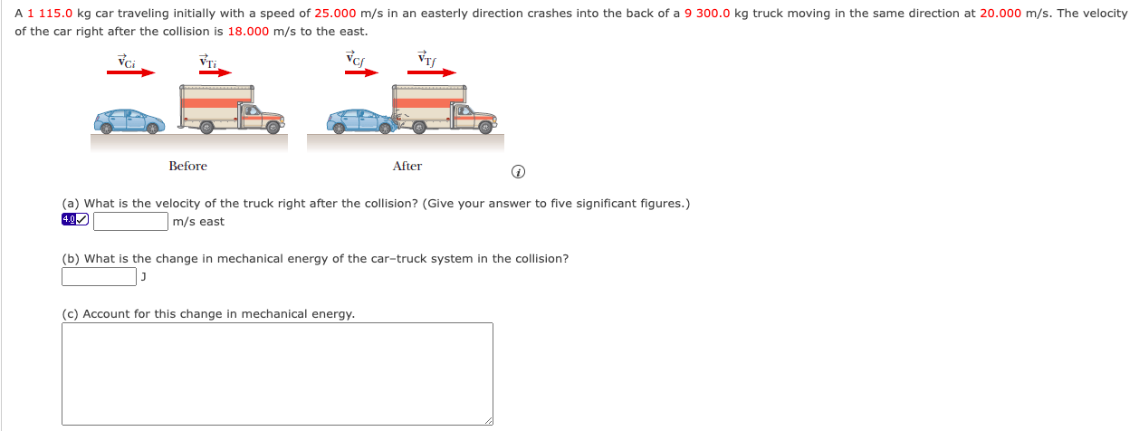 Solved 115.0 kg car traveling initially with a speed of | Chegg.com