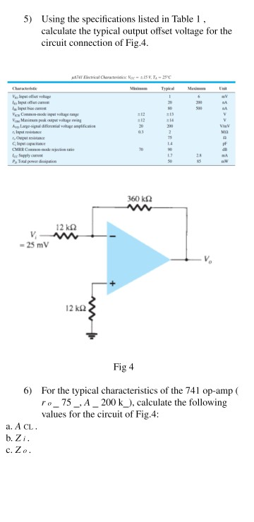 Solved 5 Using The Specifications Listed In Table 1 Chegg Com