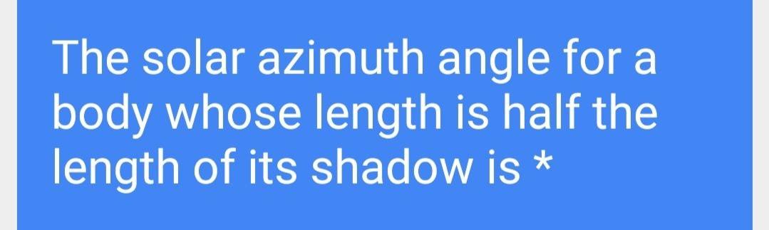 Solved The solar azimuth angle for a body whose length is | Chegg.com