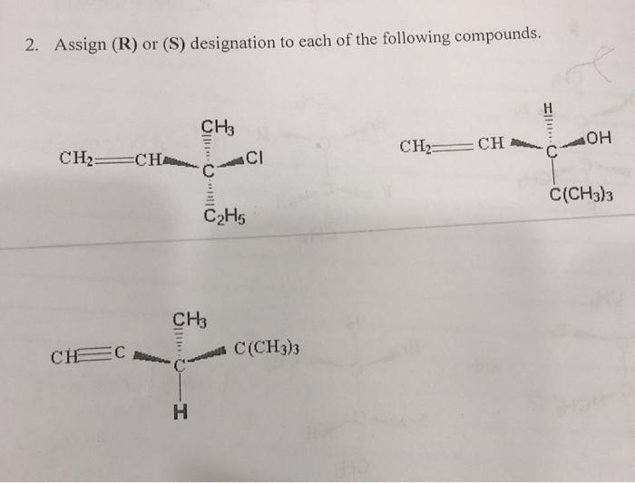 Solved Assign (R) or (S) designation to each of the | Chegg.com