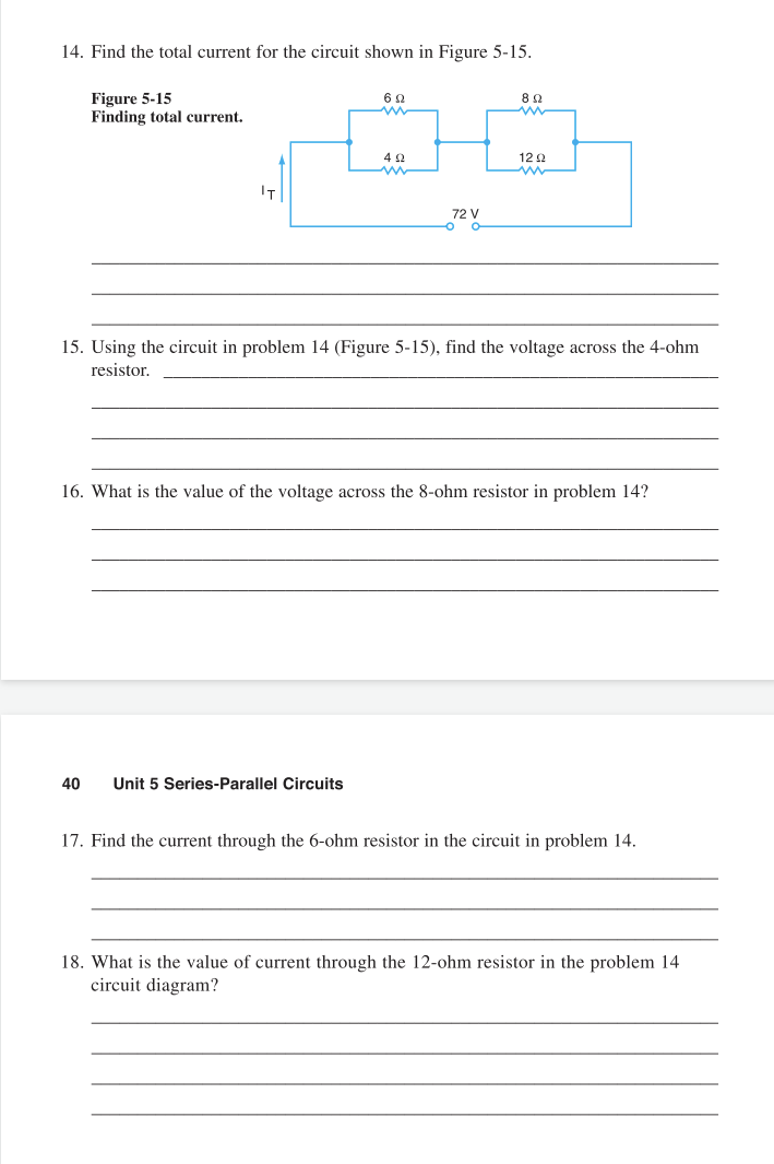 Solved 14. Find the total current for the circuit shown in | Chegg.com