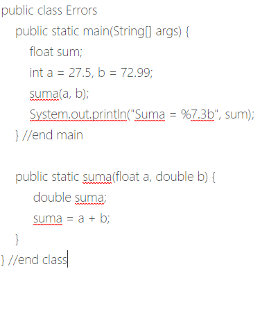 Solved public class Errors public static main(String[] args) | Chegg.com