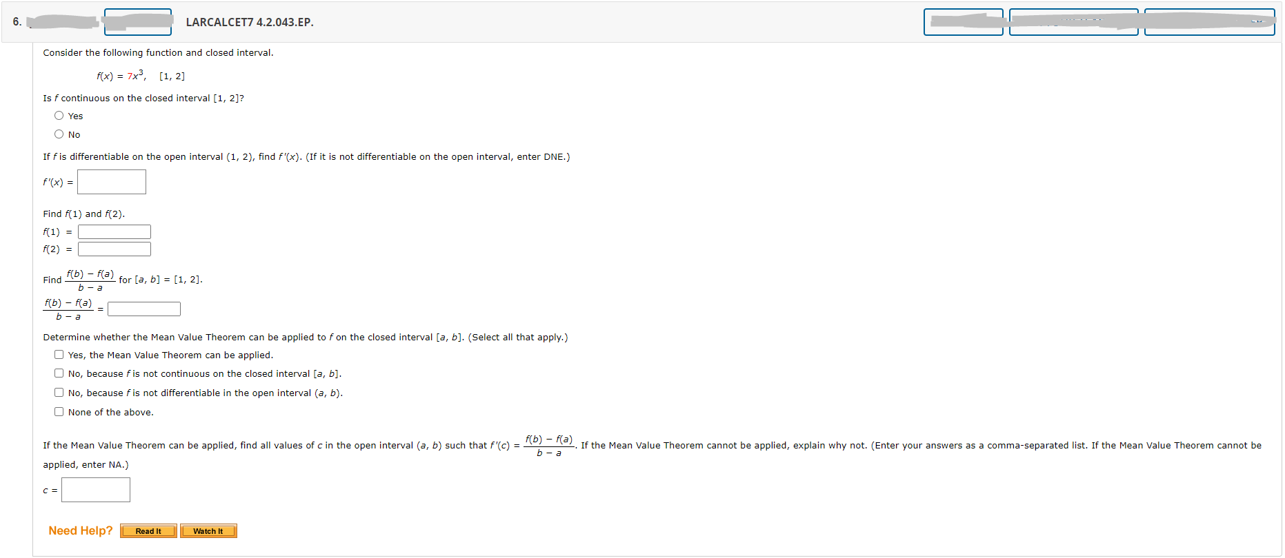 Solved LARCALCET7 4.2.043.EP. Consider the following | Chegg.com