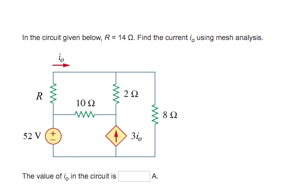 Solved In the circuit given below, R = 14 Q. Find the | Chegg.com