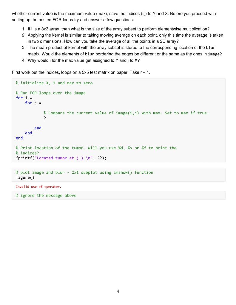 Image Processing An image is a 2D array containing | Chegg.com