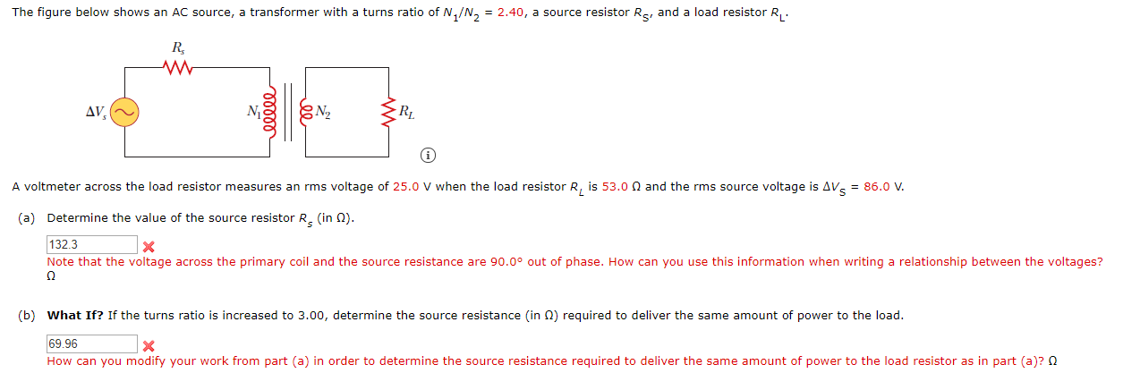 Solved The figure below shows an AC source, a transformer | Chegg.com