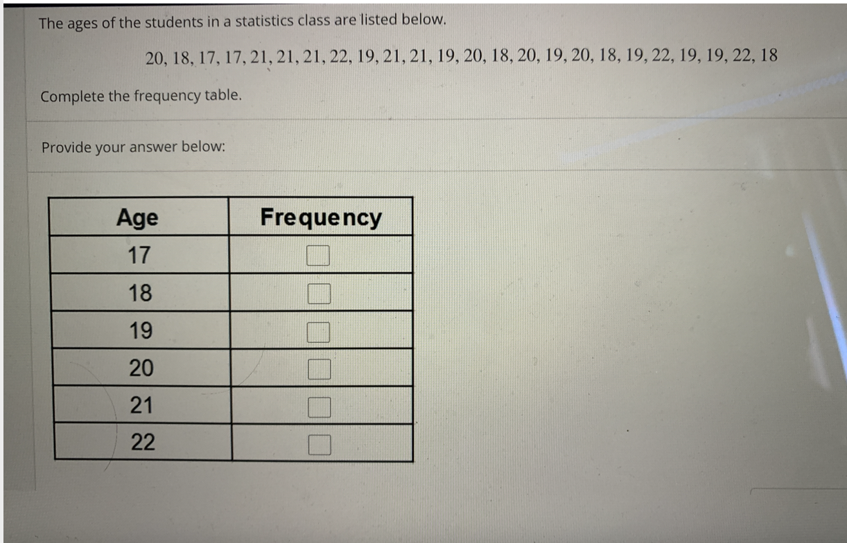 Solved The ages of the students in a statistics class are | Chegg.com