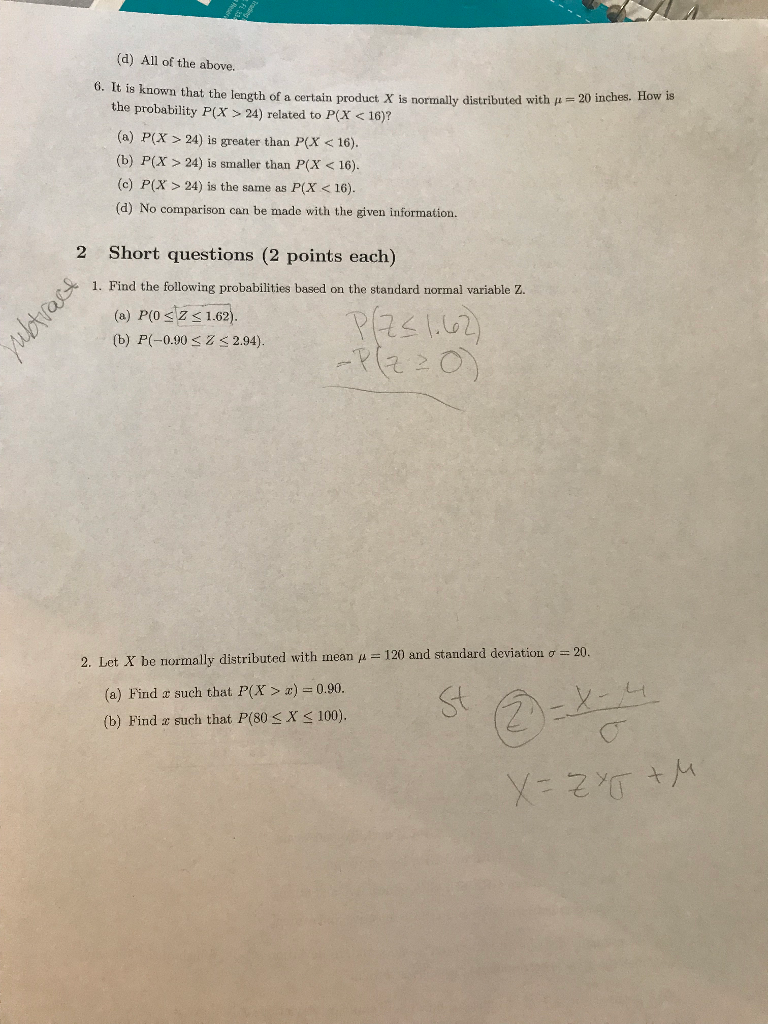 Solved (d) All of the above. 6. It is known that the length | Chegg.com