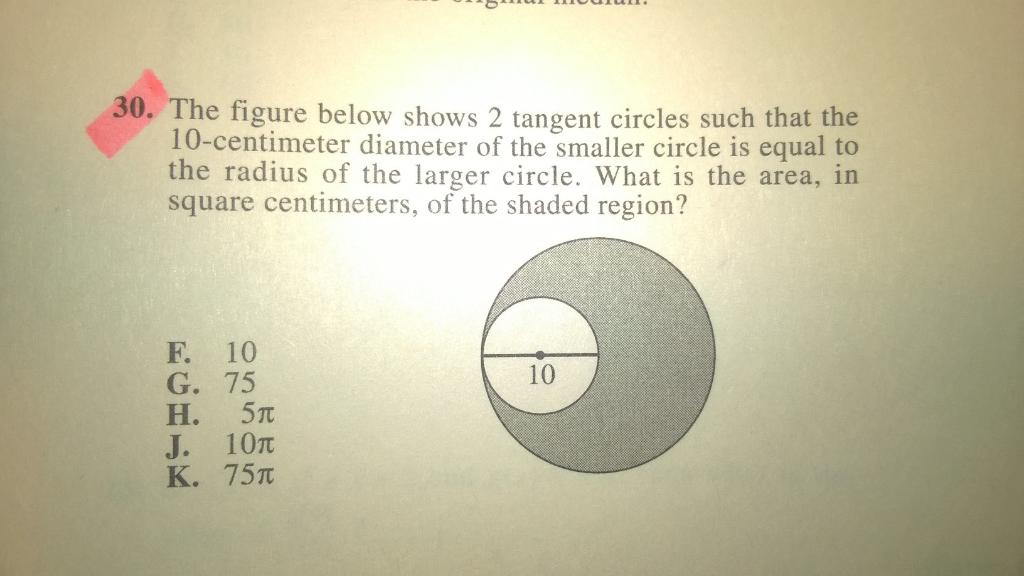 Solved 30. The figure below shows 2 tangent circles such | Chegg.com