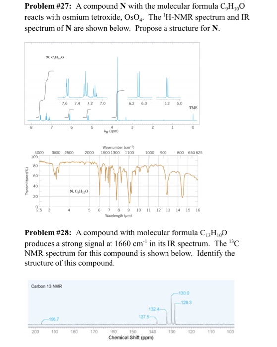 Solved Problem #27: A compound N with the molecular formula | Chegg.com