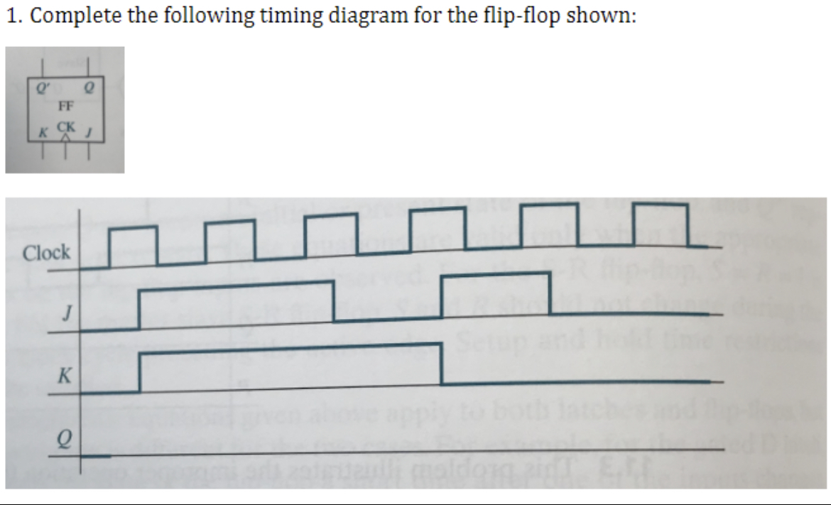 Solved 1. Complete the following timing diagram for the | Chegg.com