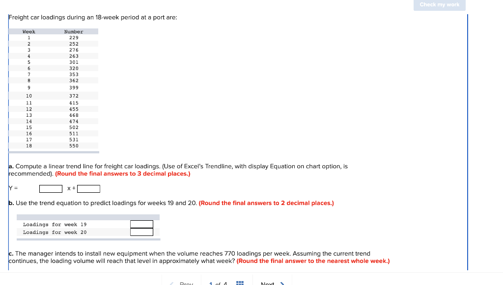 Solved Freight car loadings during an 18week period at a