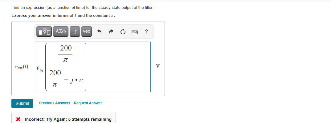 Solved The transfer function H(f) = Vout/Vin of a filter is | Chegg.com