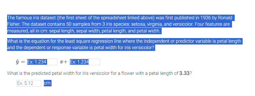 Solved Ihe famous iris dataset (the first sheet of the | Chegg.com