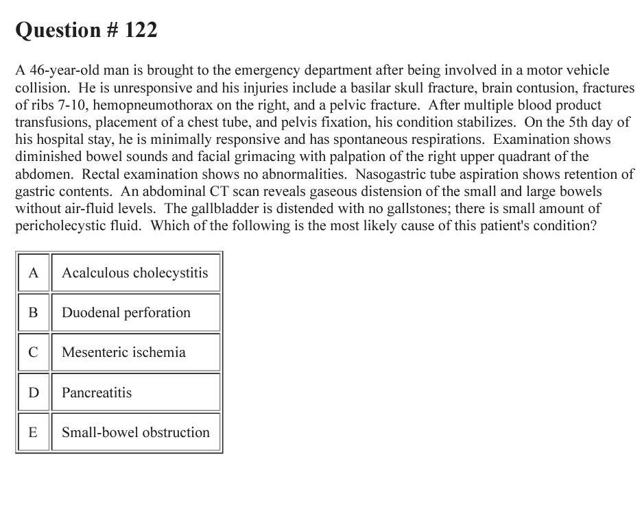 Solved Question # 122 A 46-year-old man is brought to the | Chegg.com