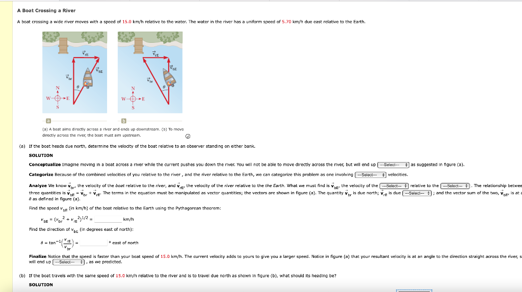 Solved (b) If The Boat Travels With The Same Speed Of 15.0 | Chegg.com