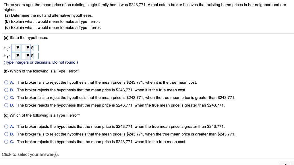 Solved Three years ago, the mean price of an existing