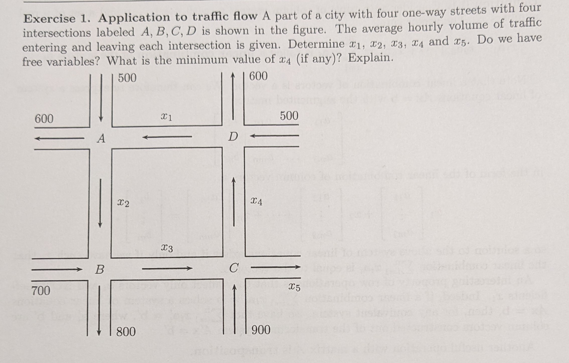 Solved Exercise 1. Application To Traffic Flow A Part Of A | Chegg.com