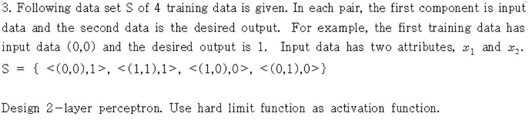 Solved 3. Following data set S of 4 training data is given. | Chegg.com