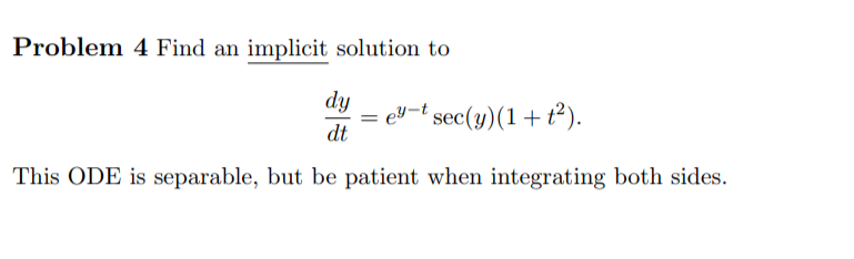Solved Problem 3 (a) Consider the differential equation dy | Chegg.com