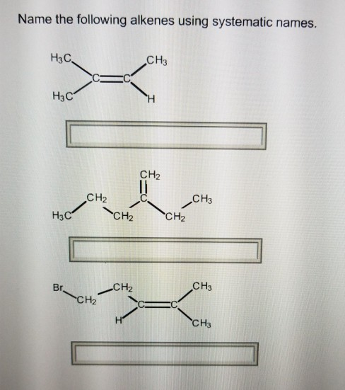 Solved Name The Following Alkenes Using Systematic Names. | Chegg.com