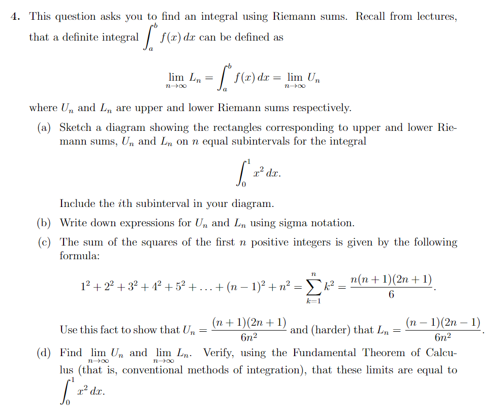 Solved 4. This question asks you to find an integral using | Chegg.com