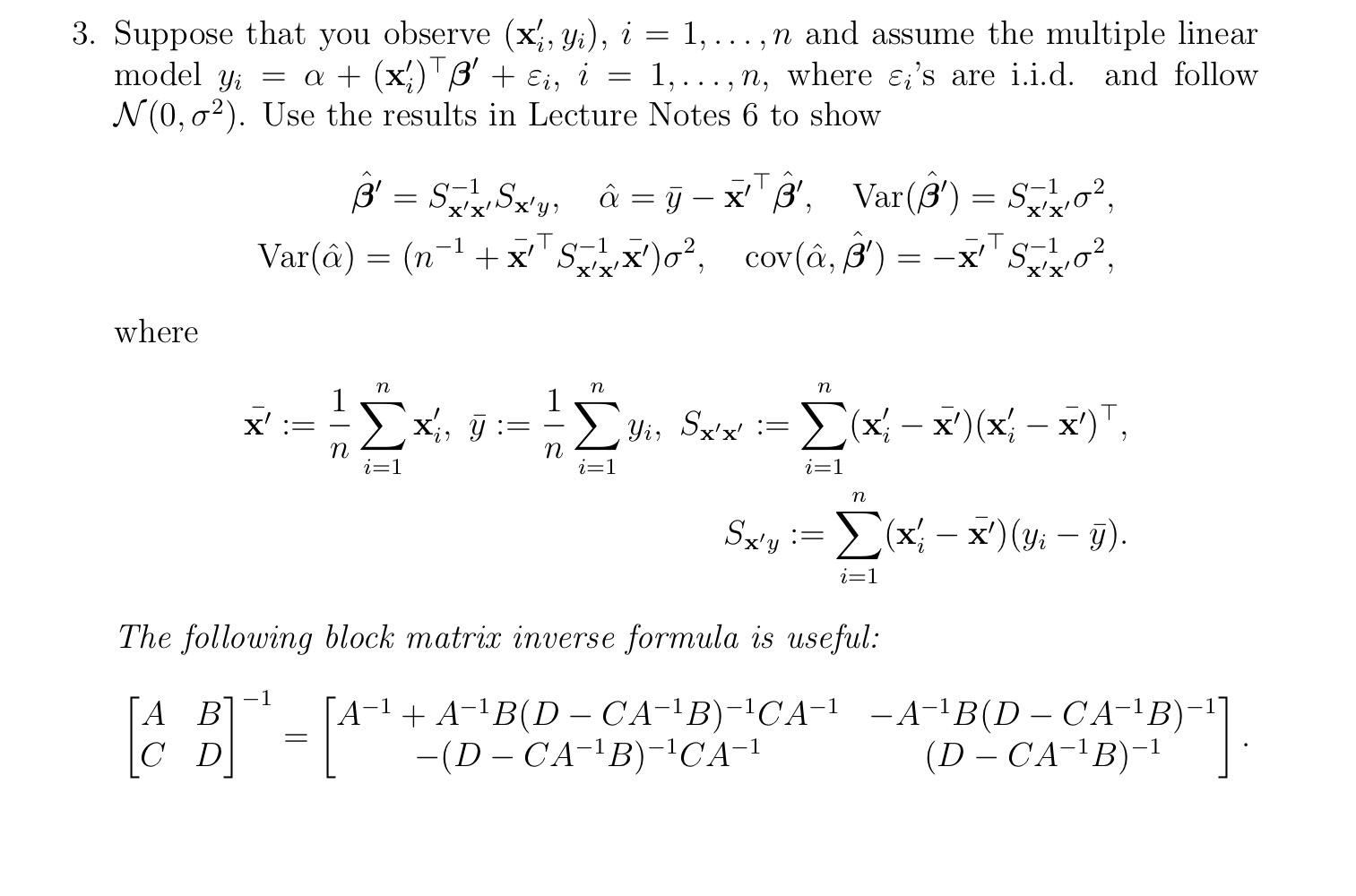 Solved Model Yi 3 Suppose That You Observe X Y I