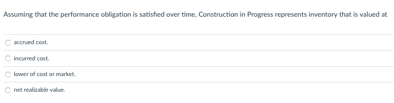 Solved Assuming that the performance obligation is satisfied | Chegg.com