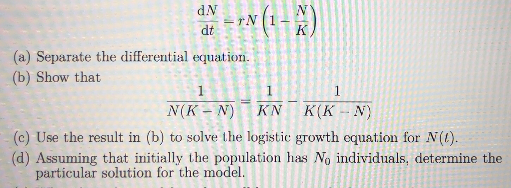 Solved Dn Dt Rn 1 Fe A Separate The Differential Chegg Com