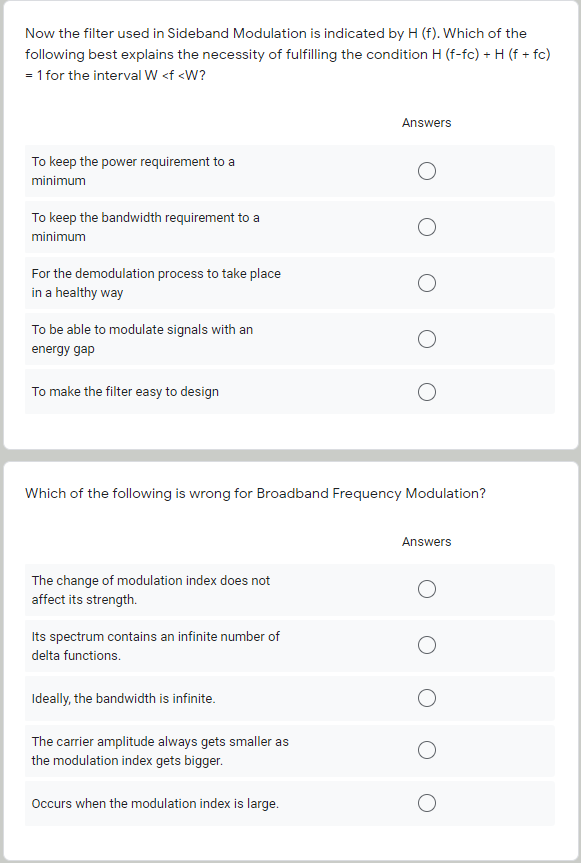 Modulation Filtering Sidebands Solved Now the filter used in Sideband Modulation is | Chegg.com