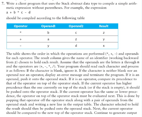 Solved Write in C++7. Write a client program that uses Stack | Chegg.com