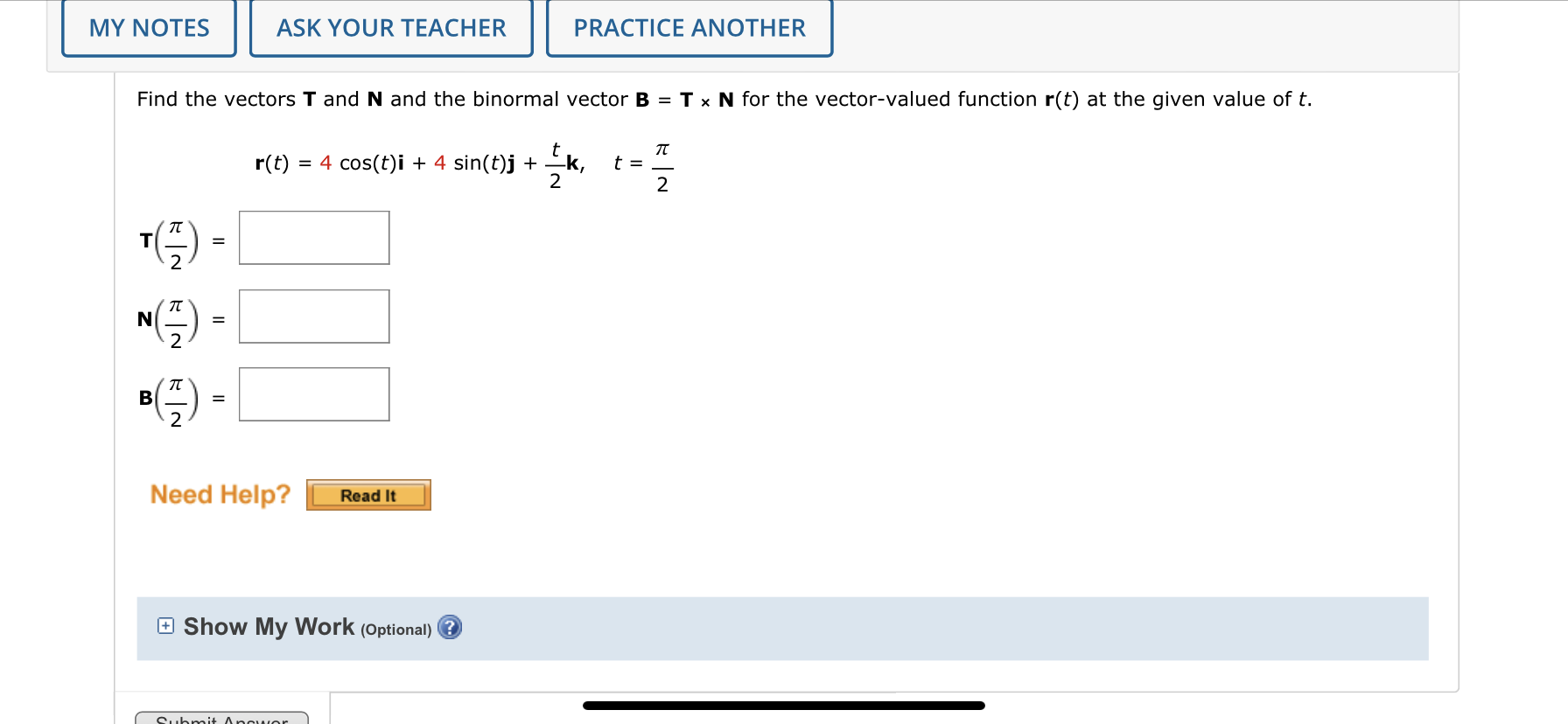 Solved Find the vectors T and N and the binormal vector | Chegg.com