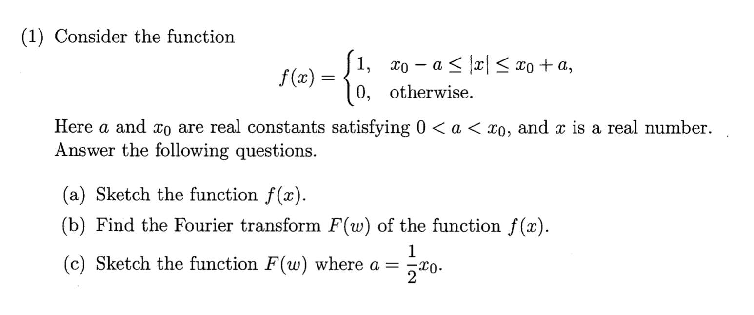 Solved 1 Consider The Function J1 Xo A Ae Xo A Chegg Com