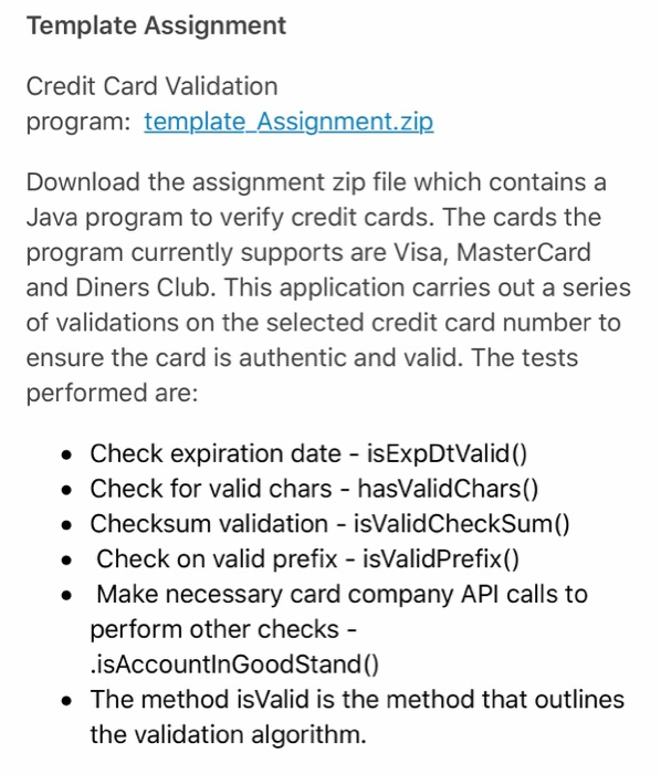 credit card validator java project