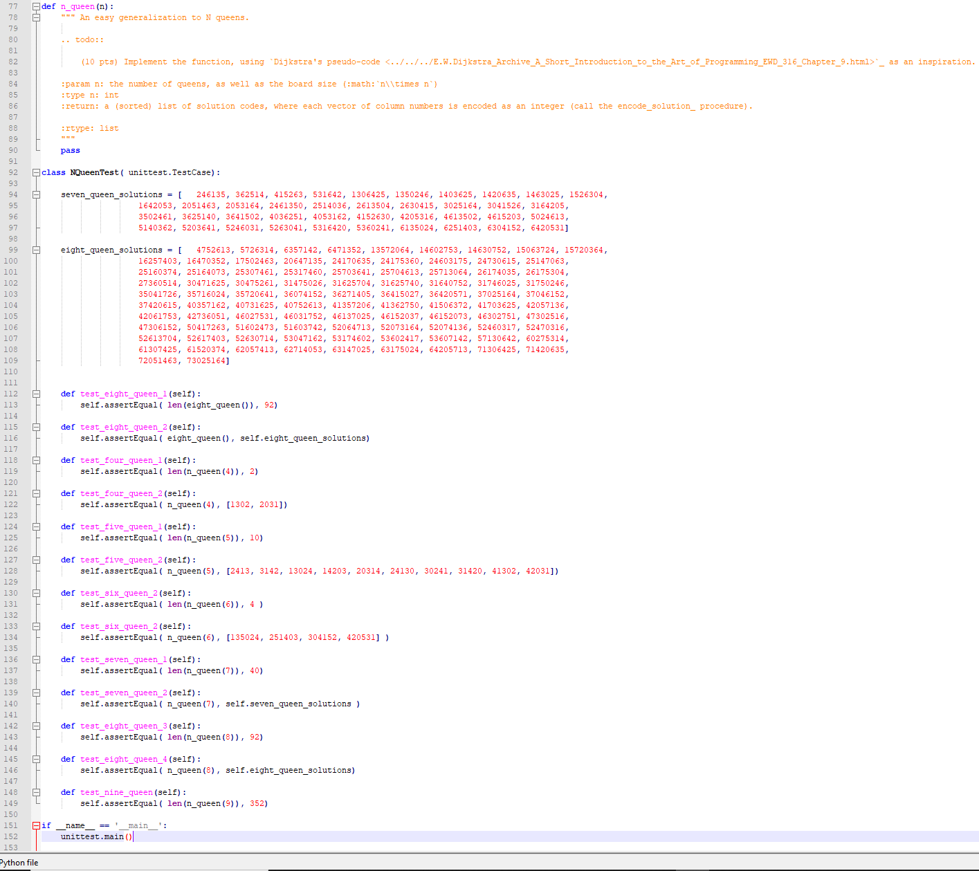 eight_queen() and n_queen() functions need to be | Chegg.com