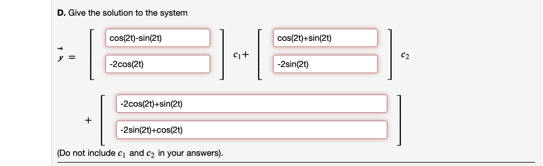 Solved (1 point) In this problem you will solve the | Chegg.com