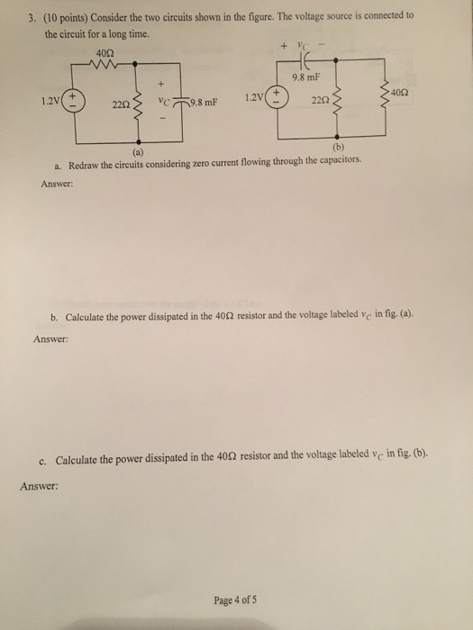 Solved 3. (10 points) Consider the two circuits shown in the | Chegg.com