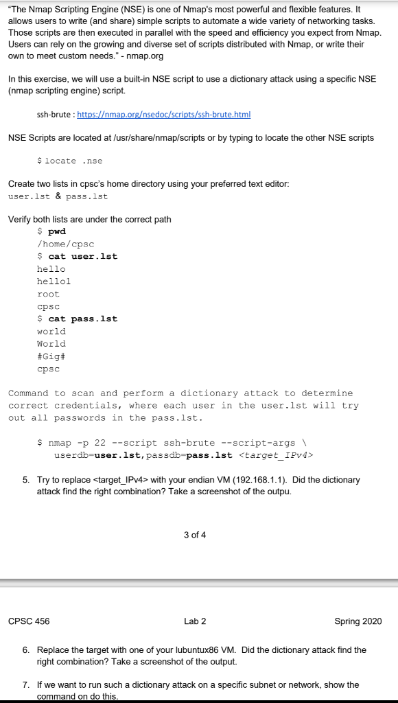 Solved "The Nmap Scripting Engine (NSE) is one of Nmap's | Chegg.com